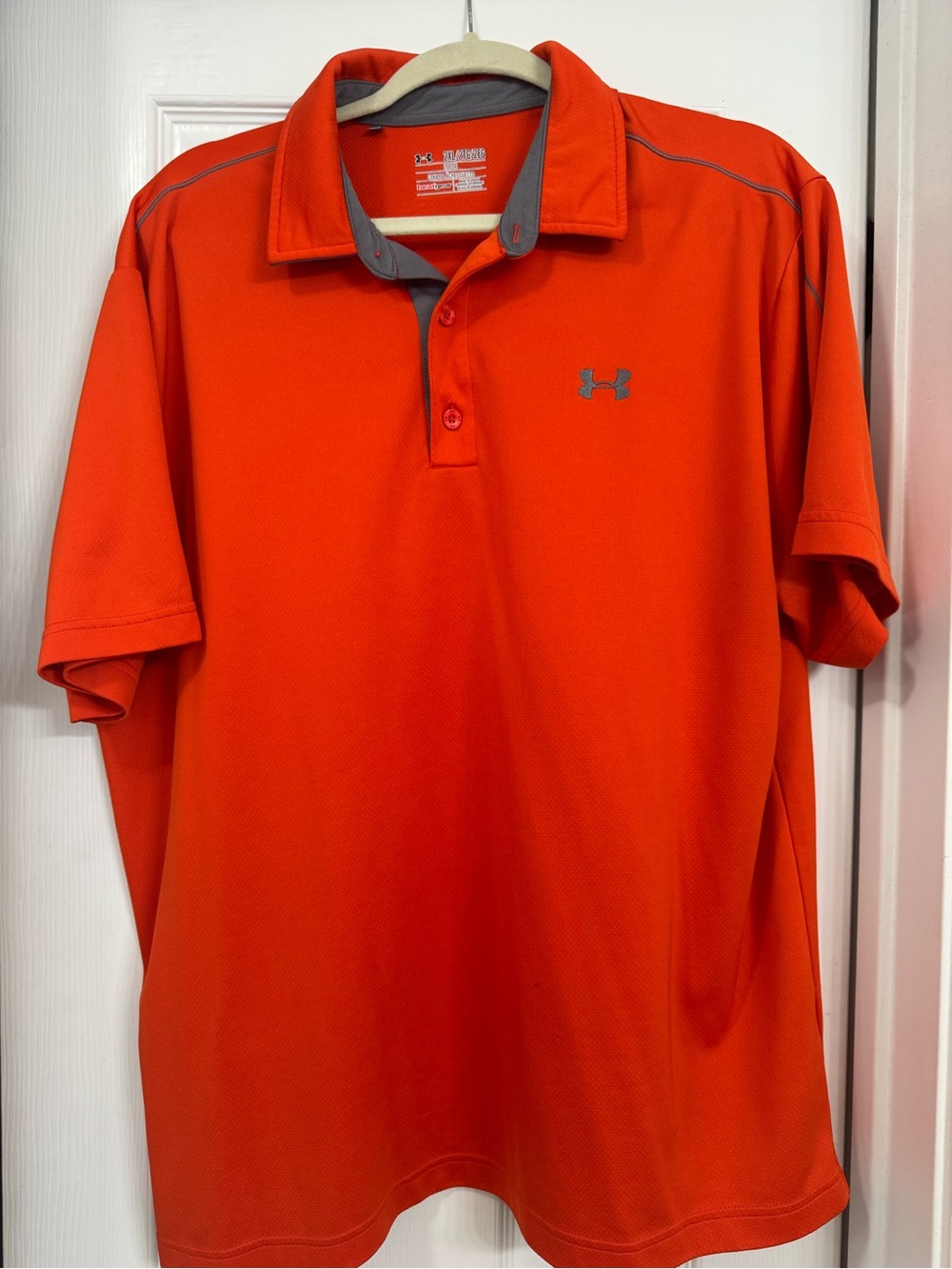 Under Armour Men’s Orange Polo with Gray Trim